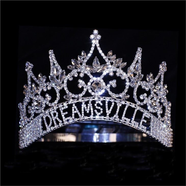 Custom Beauty Custom Rhinestone Pageant Crowns Crystal Adjust Contour Band Miss Tiara