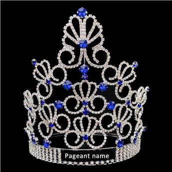 12 Inch Custom Crown Rhinestone Pageant Crowns Crystal Adjust Band Tiara