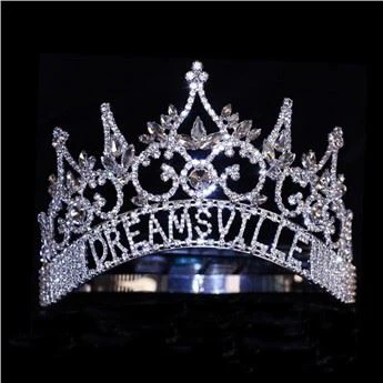 Custom Beauty Custom Rhinestone Pageant Crowns Crystal Adjust Contour Band Miss Tiara