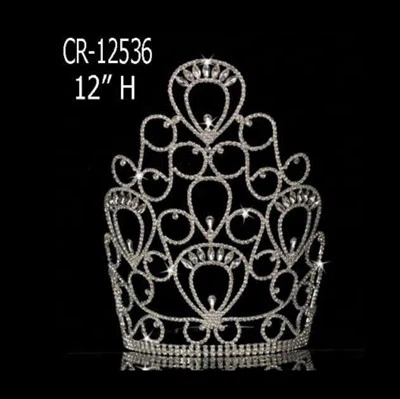 12 Inch Queen Crystal Pageant Rhinestone Crown Tiara