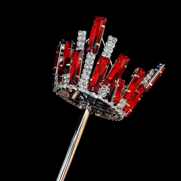 Full Round Red Pageant Scepter For Queen