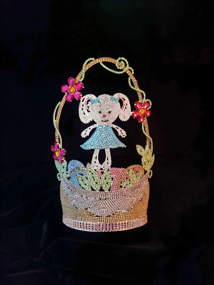 Custom Beauty Custom Rhinestone Pageant Crowns Crystal Adjust Contour Band Miss Tiara