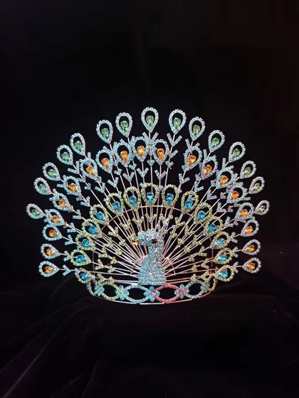 Wholesale Custom Rhinestone Peacock Pageant Crown